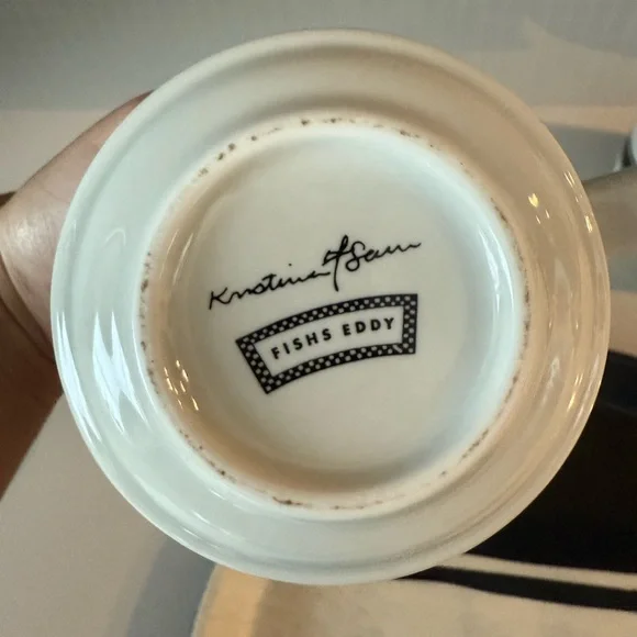 Fish Eddy NYC Cawfee Shuguh Creamuh Ceramic Coffee Set Rare - Picture 7 of 12